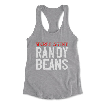 Secret Agent Randy Beans Womens Racerback Tank in Heather Grey color